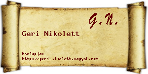 Geri Nikolett névjegykártya